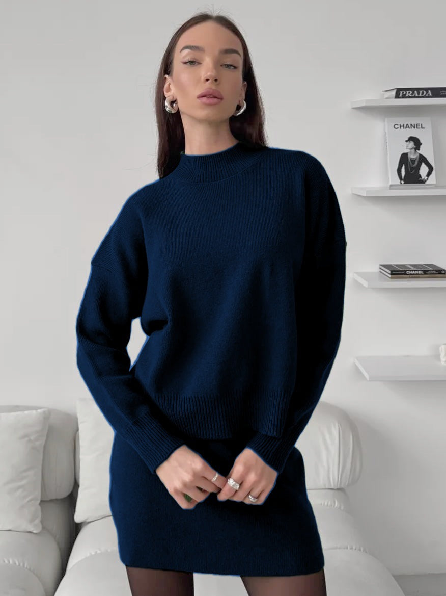 Multi-Color Temperament Crew Neck Commuting Suit