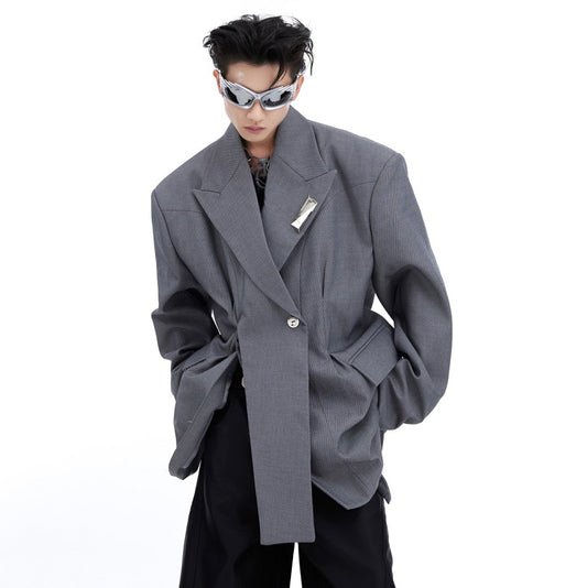 Niche Deconstruction Twill Texture Large Profile Suit Jacket