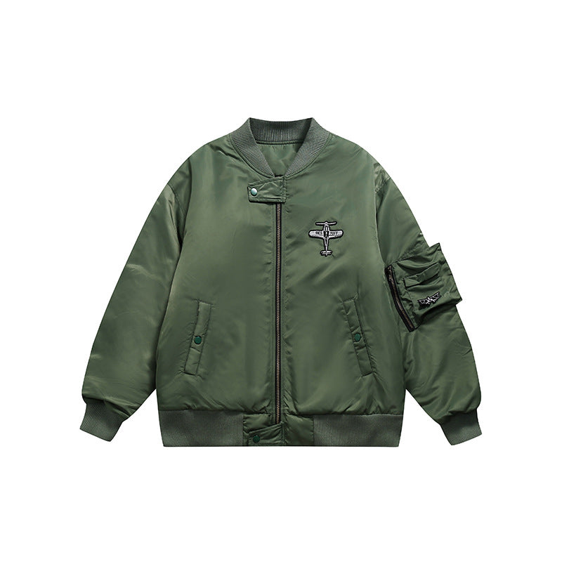 Winter Models Of National Tide Simple Embroidered Label Baseball Cotton Jacket Men