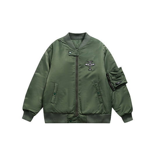 Winter Models Of National Tide Simple Embroidered Label Baseball Cotton Jacket Men