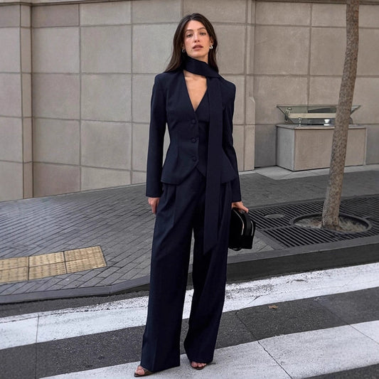 Fashion Commuter Halter Suit Women Winter New