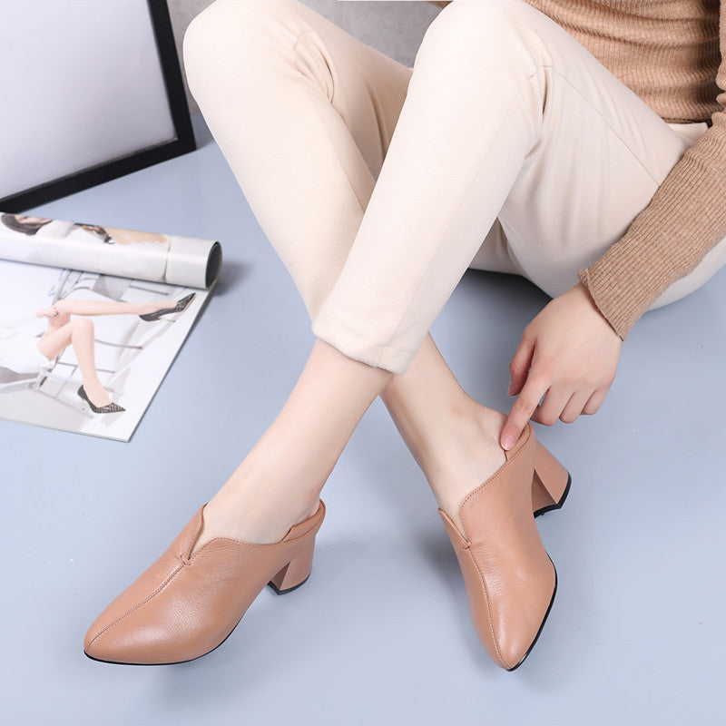 Pointed Cowhide High Heels