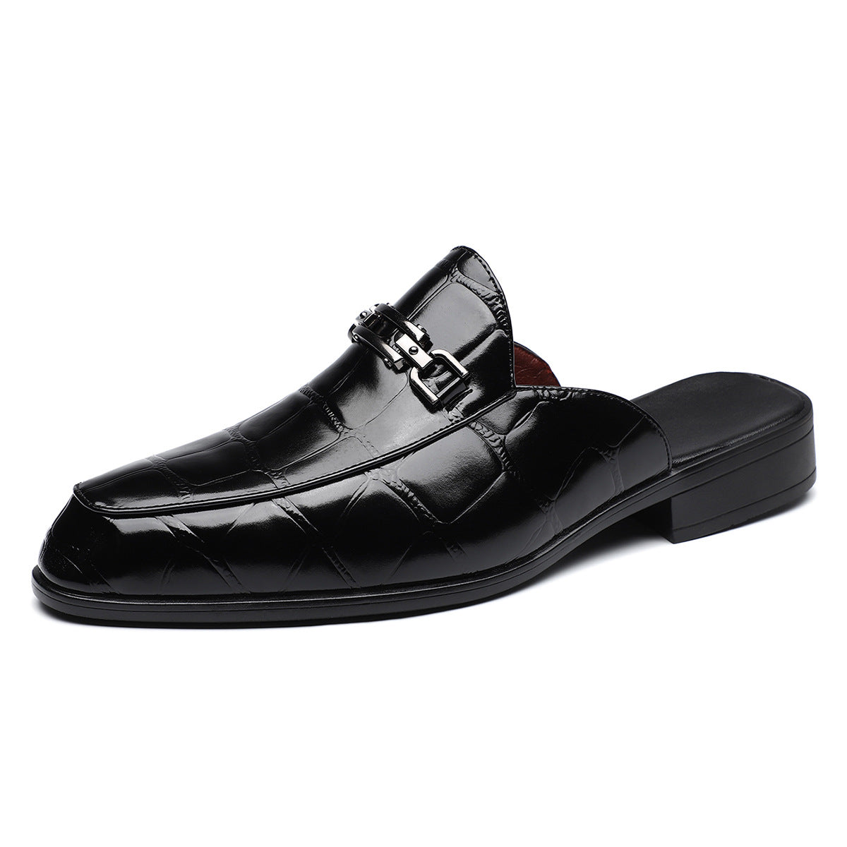 Men's Casual Leather Slippers Without Heel