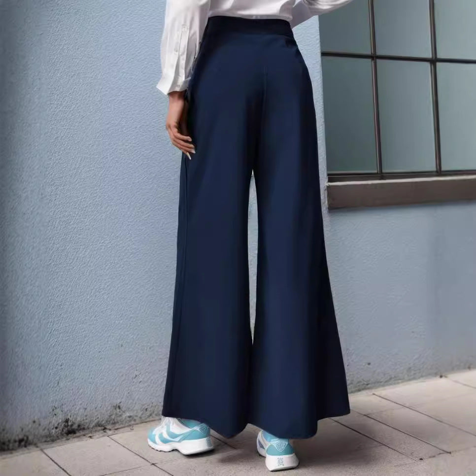 European And American Trousers Lace Up Commute Style High Waist