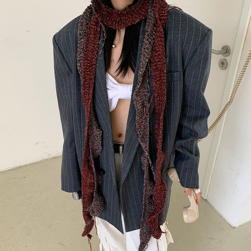 Irregular Tassel Woven Fine Scarf