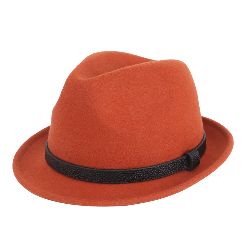 Autumn And Winter Pure Wool Rolled Edge Short Brim Bell British Gentleman Hat