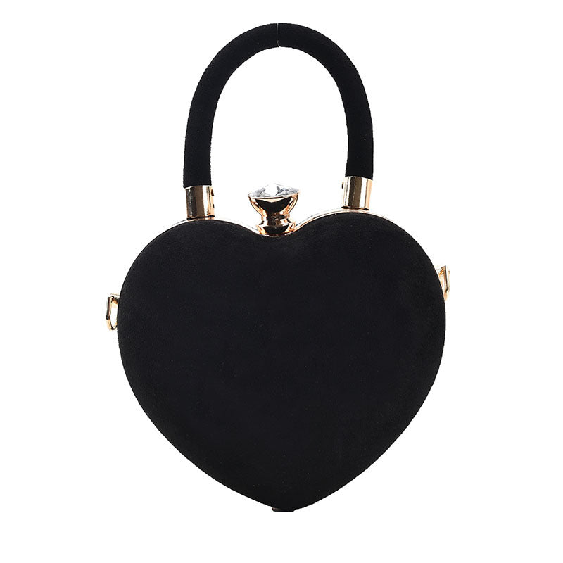 Retro Simple Inside Personality Heart-shaped Portable Messenger Bag