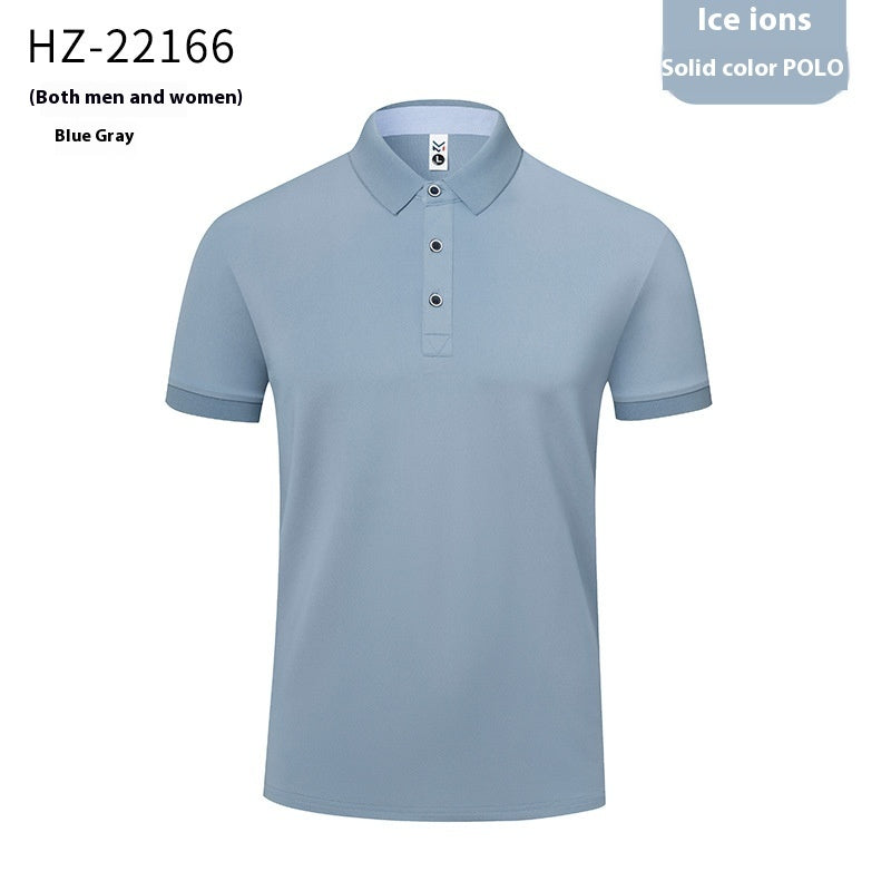 Ice Silk Polo T-shirt Thin Lapels Same Style