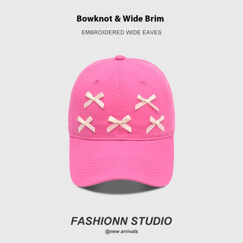 Bow Baseball Cap Female Sweet And Cute