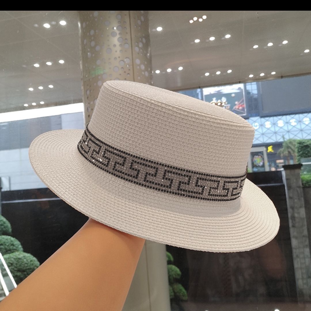 Women's Fashion Flat Top Pearl Hat