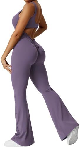 Kvinder Ærmeløs Flare Jumpsuit Fitness Yoga Lange Bukser