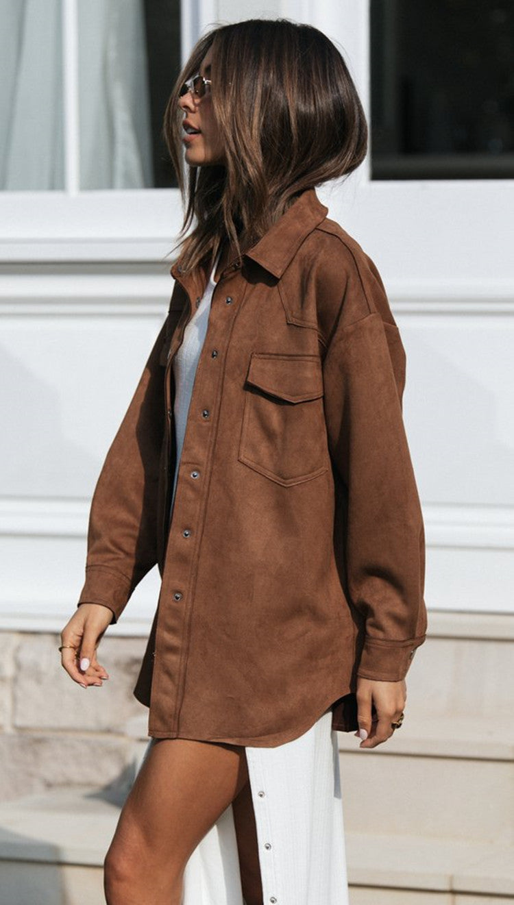 New Autumn And Winter European And American Women's Corduroy Loose Casual Jacket