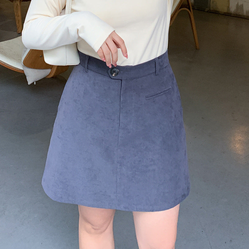 Sweet High Waisted Skirt Women's Plus Size Spring Casual