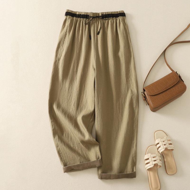 Summer New Korean-Style Relaxed Plus-Size Womens Pants