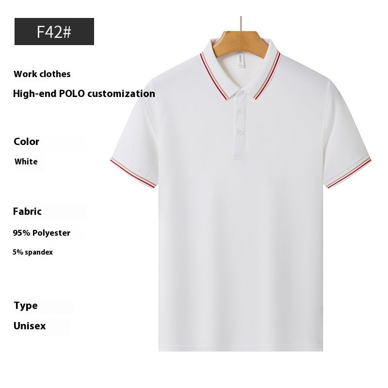 Mænds Business Polo T-shirt i sommer-issilke med perler