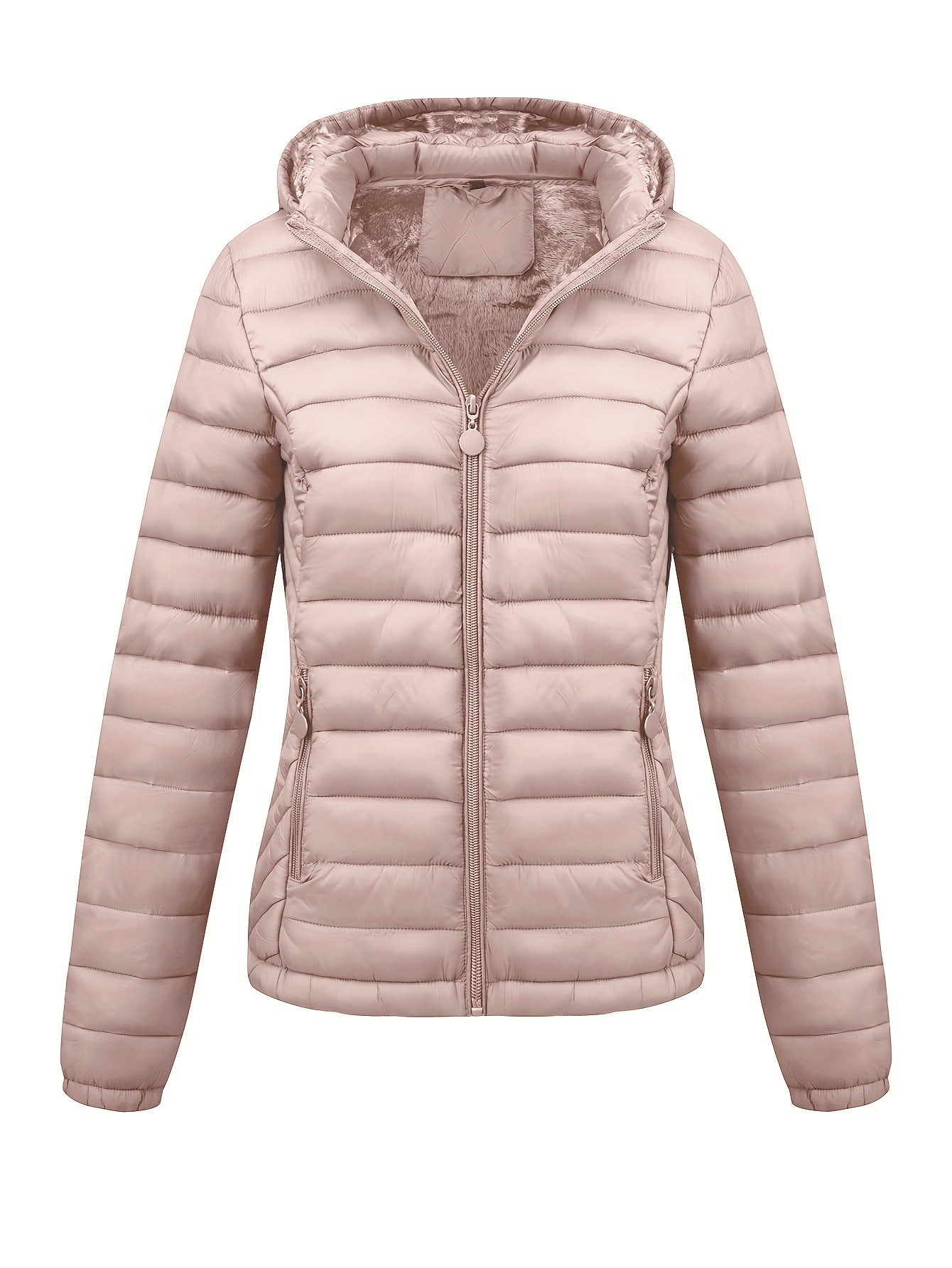 Women's Lightweight Hooded Winter Jacket Nylon Material