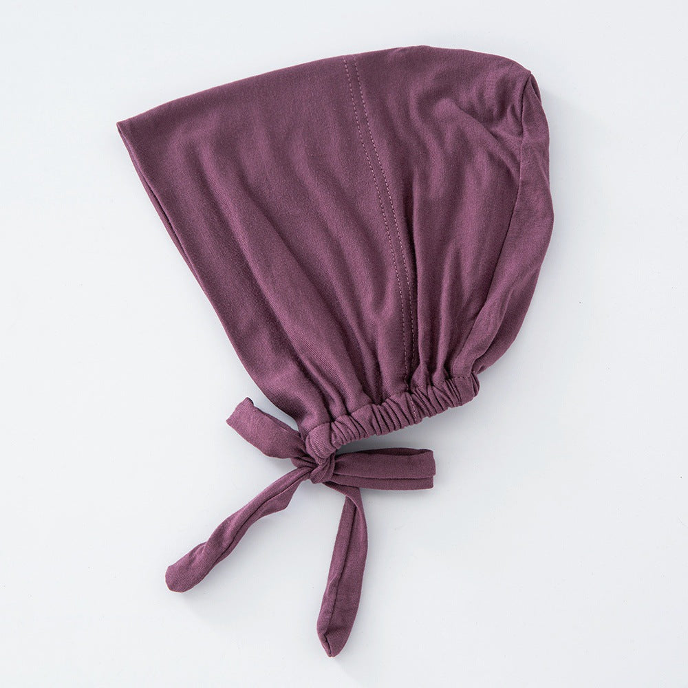 Women's Fashion Solid Color Lace-up Bottoming Hood