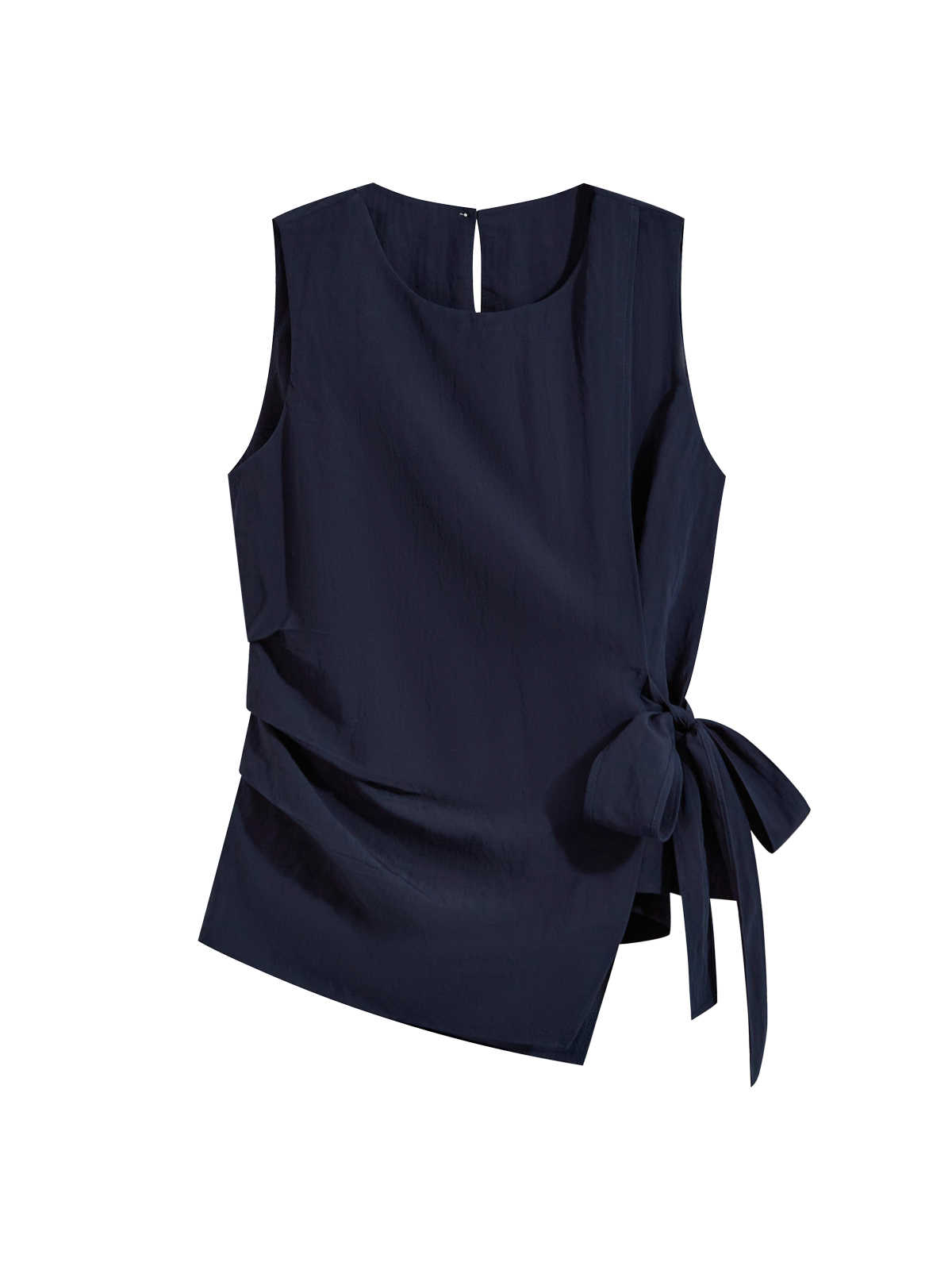 Women's Lace-up Sleeveless Shirt Irregular Cinched Top