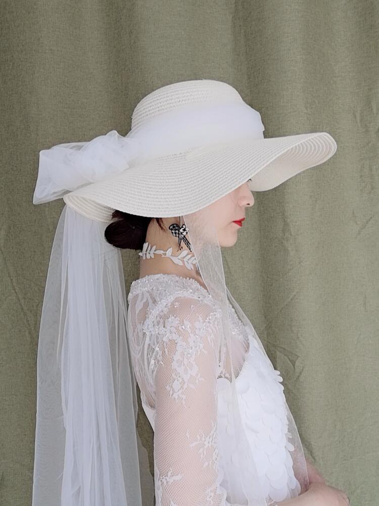 Women's Bow Exaggerated Mesh Hat