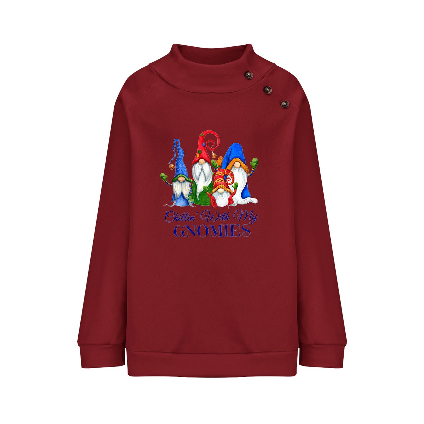 Cartoon Round Neck Christmas Loose Long Sleeve Sweatershirt Women