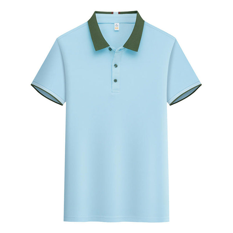 Contrast Color Lapels Polo Shirt