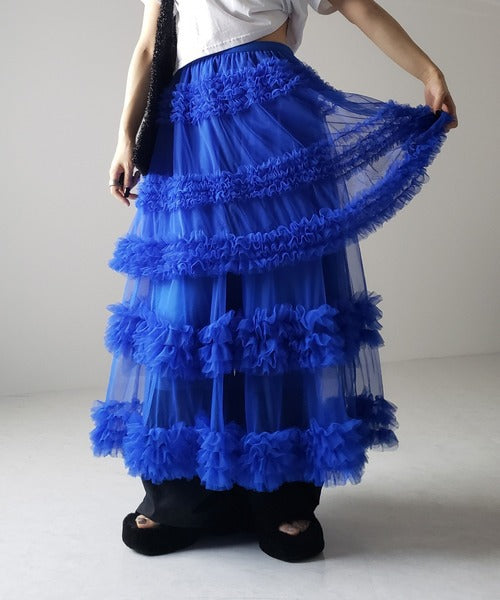 Three-layer Spliced Mesh Japanese-style Women's Skirt