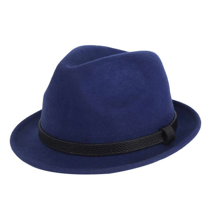 Autumn And Winter Pure Wool Rolled Edge Short Brim Bell British Gentleman Hat