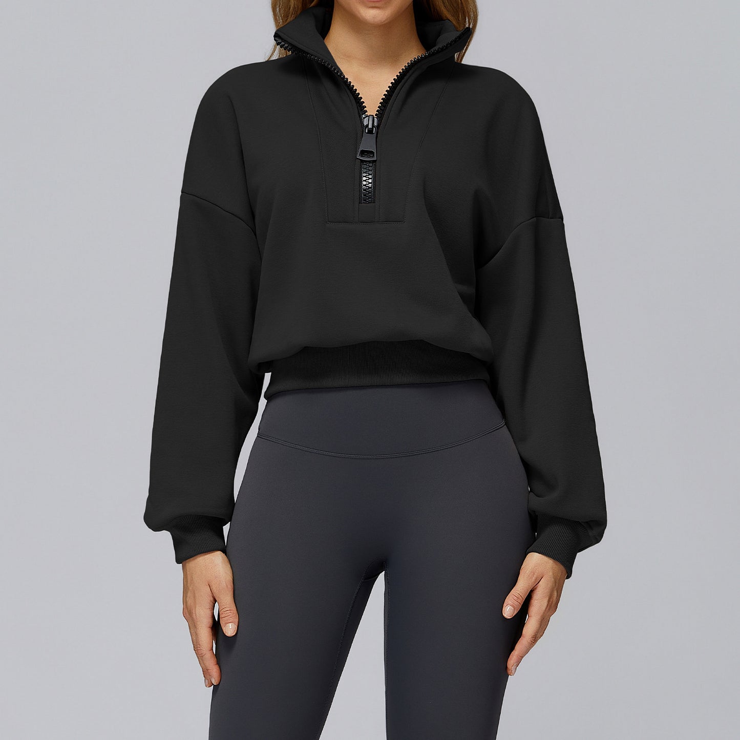 Sports Sweater Stand Collar Loose Windproof Warm