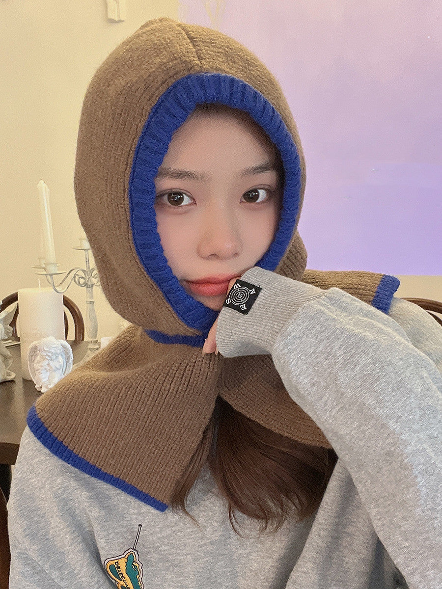Women's Warm Knitted Hooded Scarf