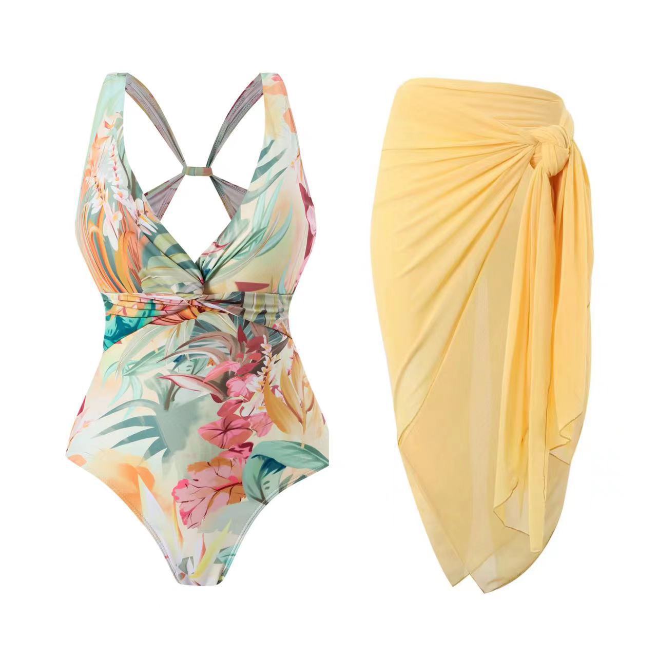 Women's One-piece Swimsuit Halter Bikini Printed