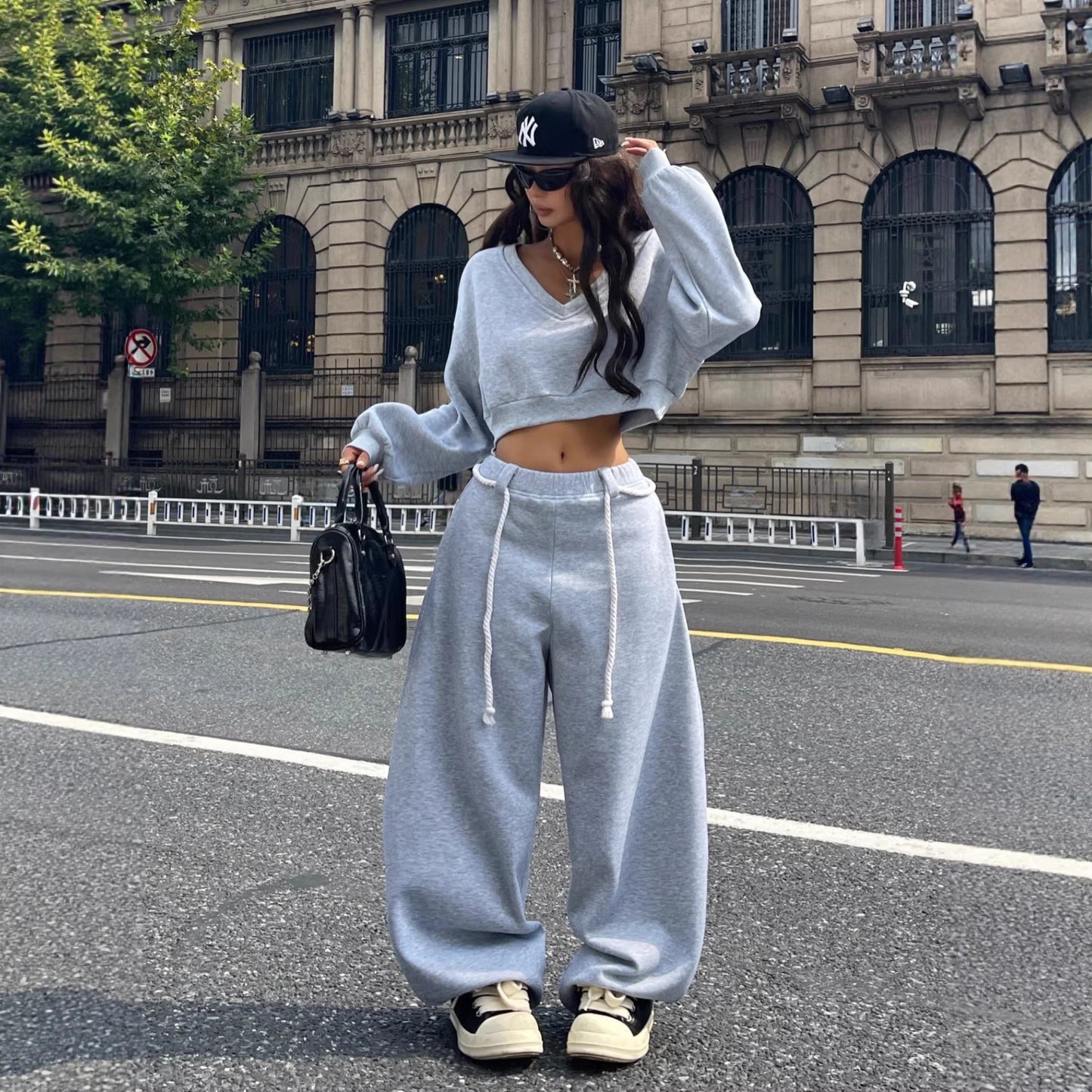 Women's Fashionable Long-sleeve Sporty Casual Hoodie Set