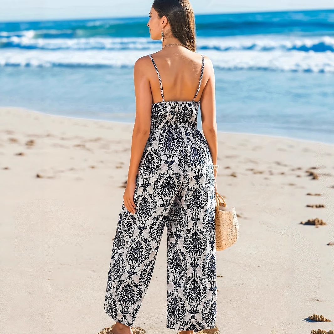 New French-style Jumpsuit For The Beach With Straps