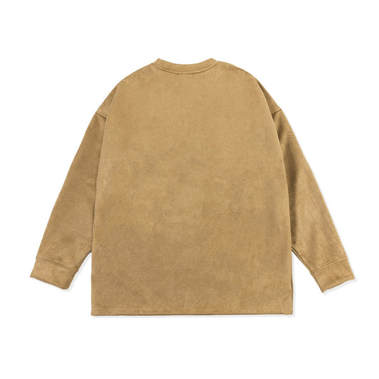 European And American Brand Retro Portrait Letter Printing Round Neck Long Sleeve