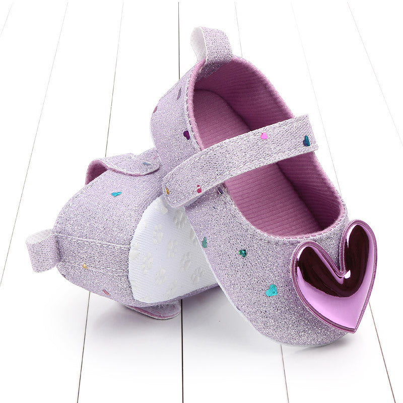 Autumn New Girls Baby Toddler Shoes Sequined Love Princess Shoes