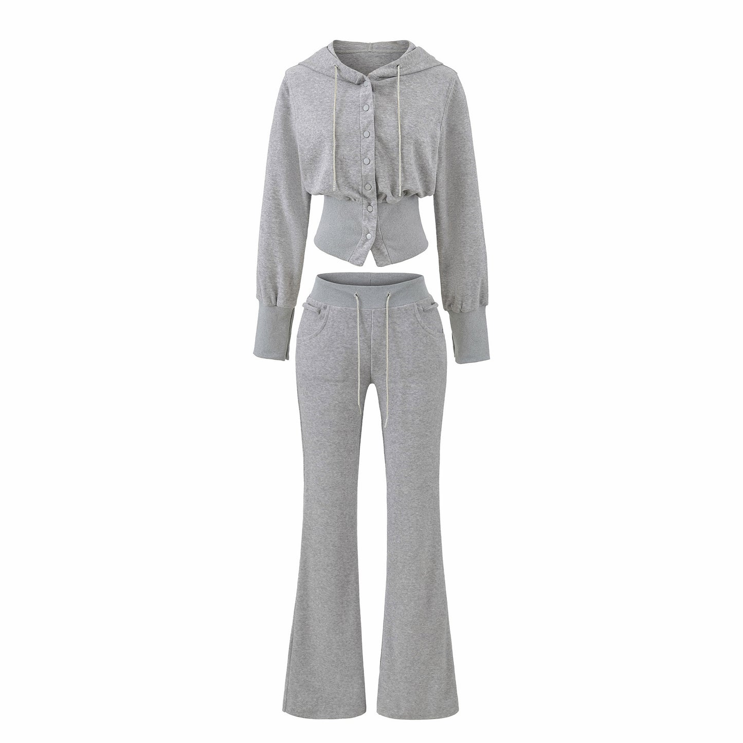 With Beaded Chains Flared Casual Trousers