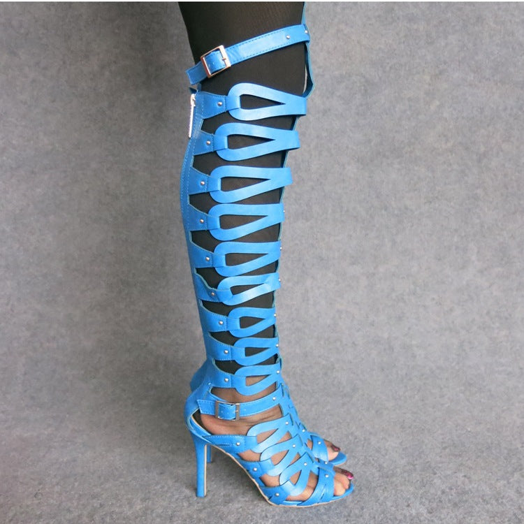 European And American Fashion Hollow Punk Rivet Personality Cool Boots