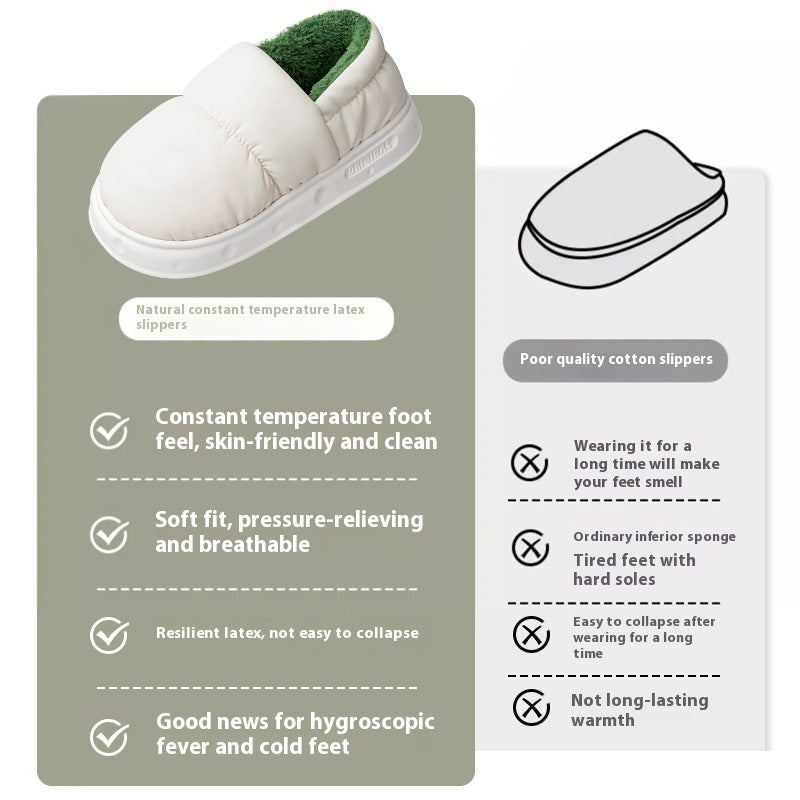 Ankle Wrap Winter Waterproof Thick Bottom Indoor Home Non-slip Plush Warm Cotton Slippers