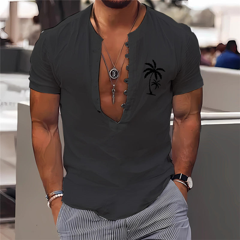 Digital Printing Men's Clothing Summer Short Sleeve Shirt  3D