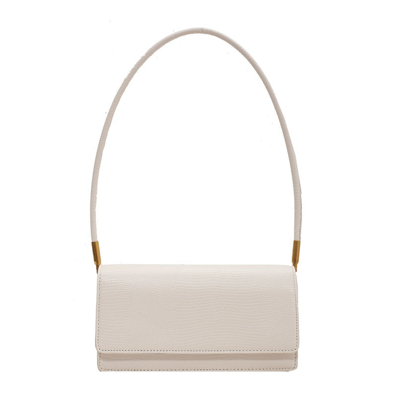 Female Japanese Solid Color Baguette Stripe Retro Fashion Underarm Messenger Bag