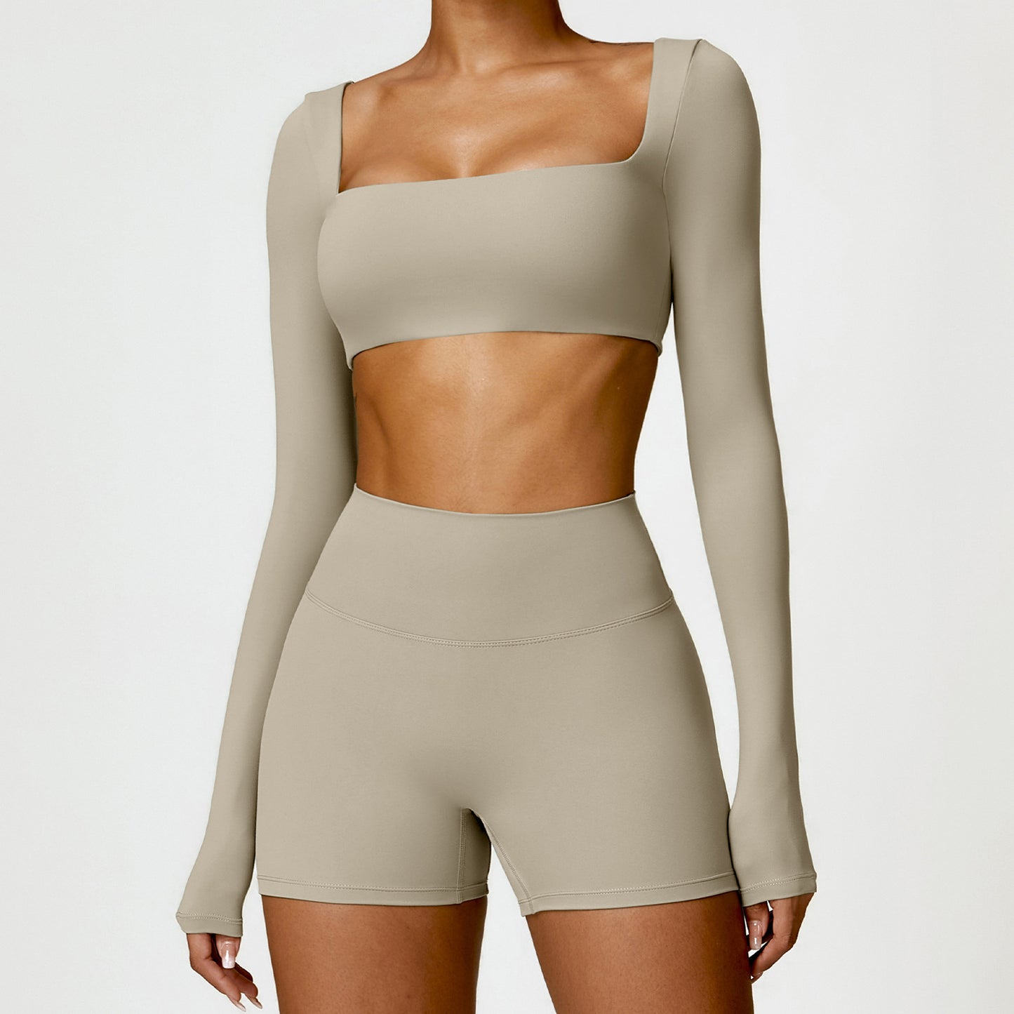 Winter Nude Feel Tight Yoga Suit High-waist Quick-drying Running Sports Workout Clothes