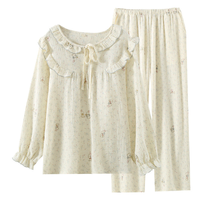 Womens Cotton Pants Set With Floral Print