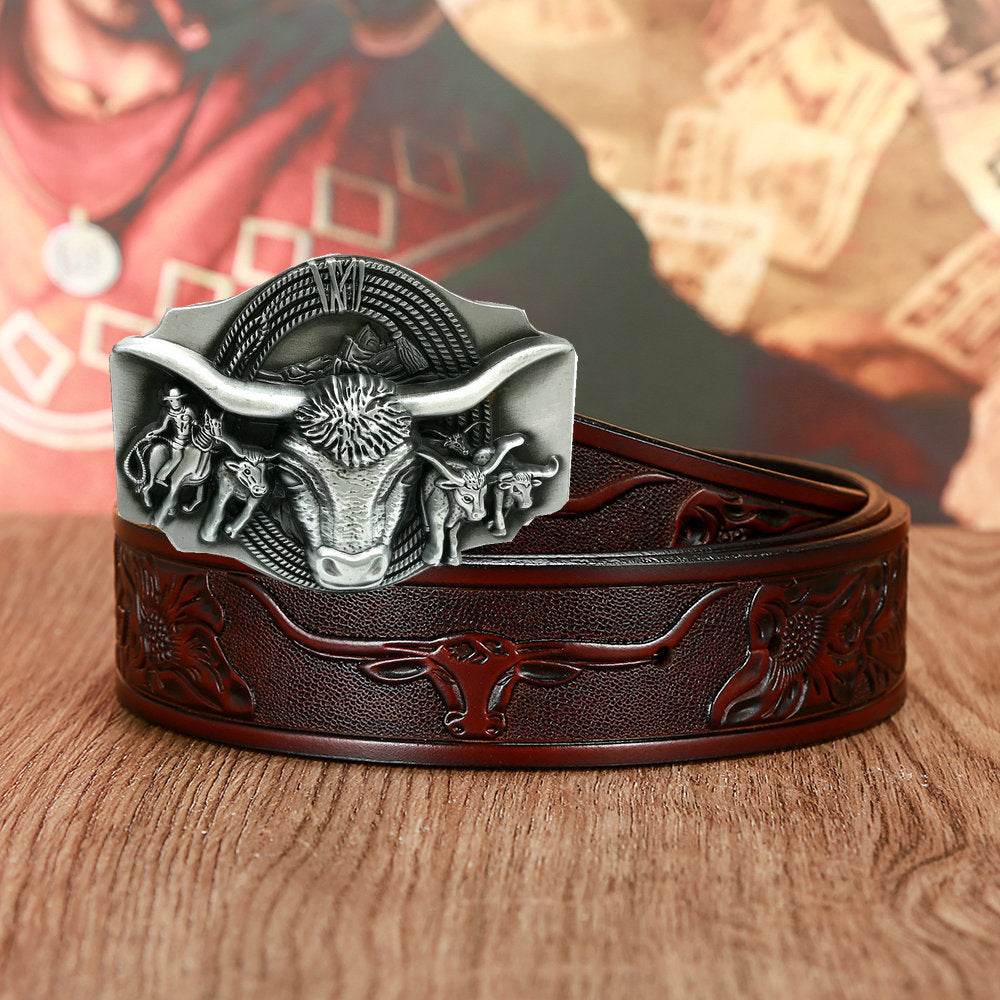 Western Denim Natural Year Cowhide Craft Belt
