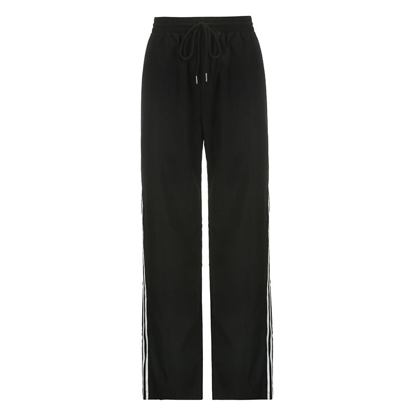 Double Striped Webbing Patchwork Pants