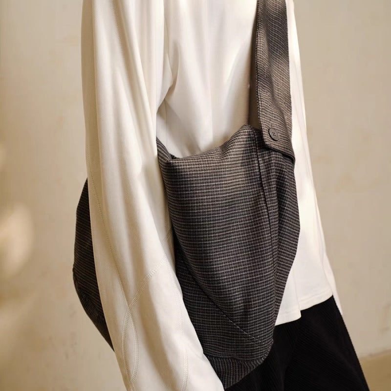 Plaid Hobo Bag Twist Hollow Structure Light