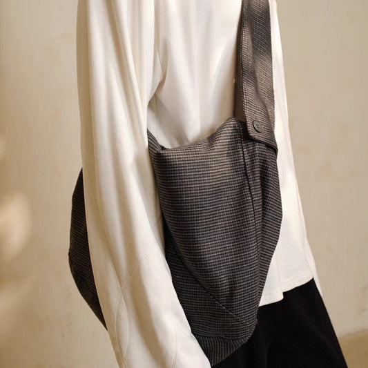 Plaid Hobo Bag Twist Hollow Structure Light