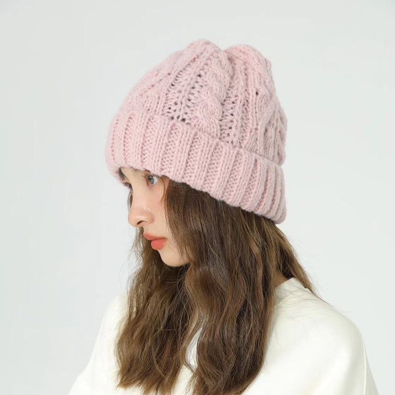 Women's Retro Casual And Versatile Solid Knitted Hat