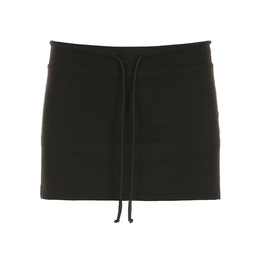 Simple Drawstring Split Solid Color Low Waist Anti-exposure Slimming Sheath Pantskirt