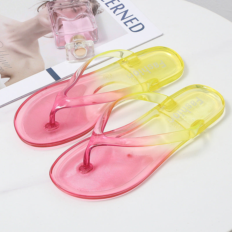 Tofarvede dame sommersandaler med ny gradientfarve