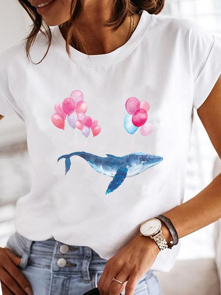 T-shirt AliExpress Amazon Independent Station Kortærmet til kvinder