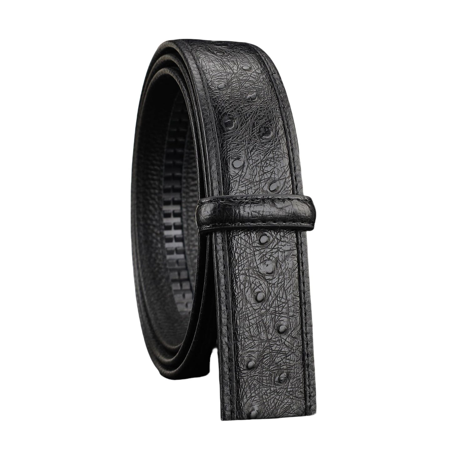 Automatic-buckle Ostrich-patterned Fashionable Casual All-match Genuine Leather Belt